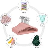 MangoKit 30 Pack Velvet Hangers 28cm Non-Slip Baby Space-Saving Pink view 5