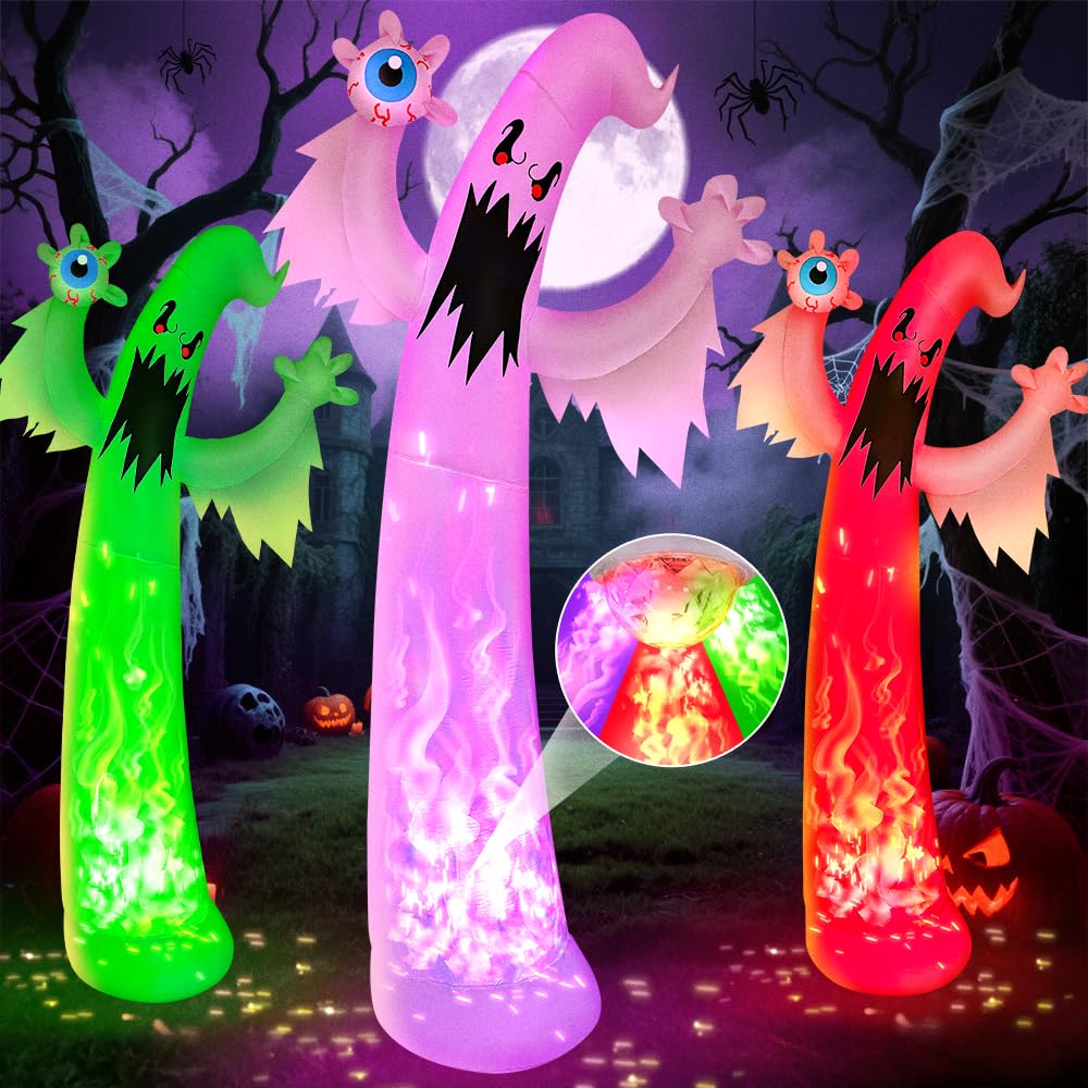 Photo 1 of 12FT Giant Halloween Inflatables Ghost Decorations, Built in 7-Colored Flame Rotation LEDs Huge Halloween Inflatable Large Spooky Blow Ups Halloween, Party, Indoor, Outdoor, Garden, Yard Lawn