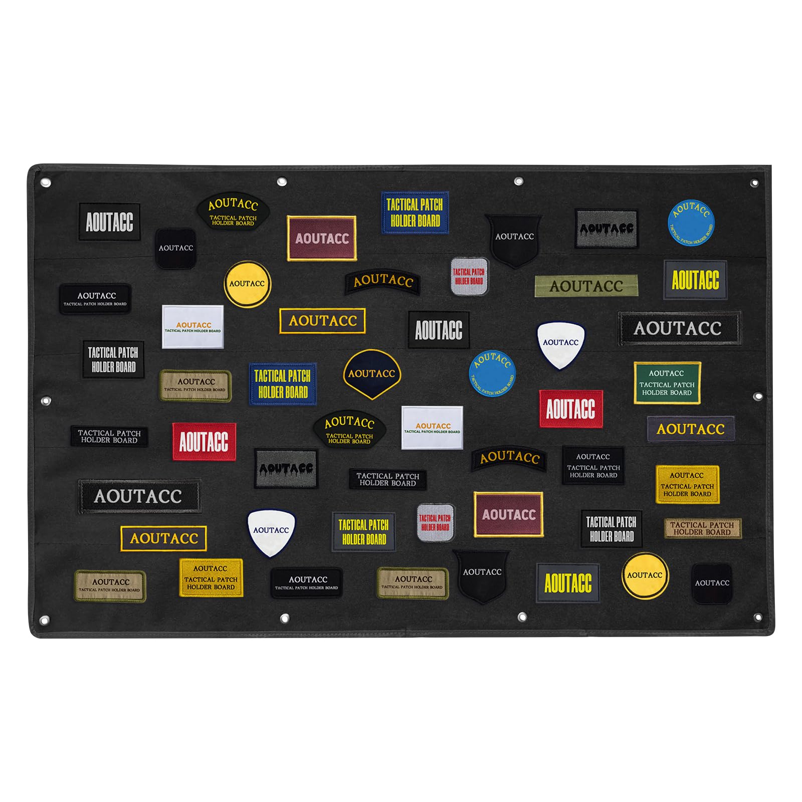AOUTACC 27.5" x 42.5" Tactical Military Patch Holder Board Hook & Loop Morale Patch Panel,Tactical Patch Display Panel for Military Army Uniform Hook and Loop Badges (108x70cm)