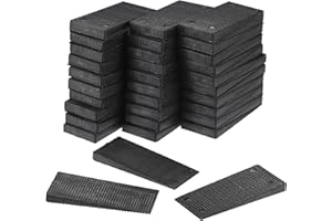 JuxYes 60 Pack Black Level Wedge for Home Improvement, Plastic Furniture Leveling Shims Table Shims Non-Slip & Stackable Furn