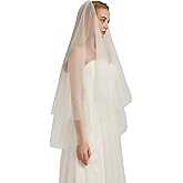 Double Layer Tulle Bridal Veil 2 Tier Sheer Wedding Veil with Comb