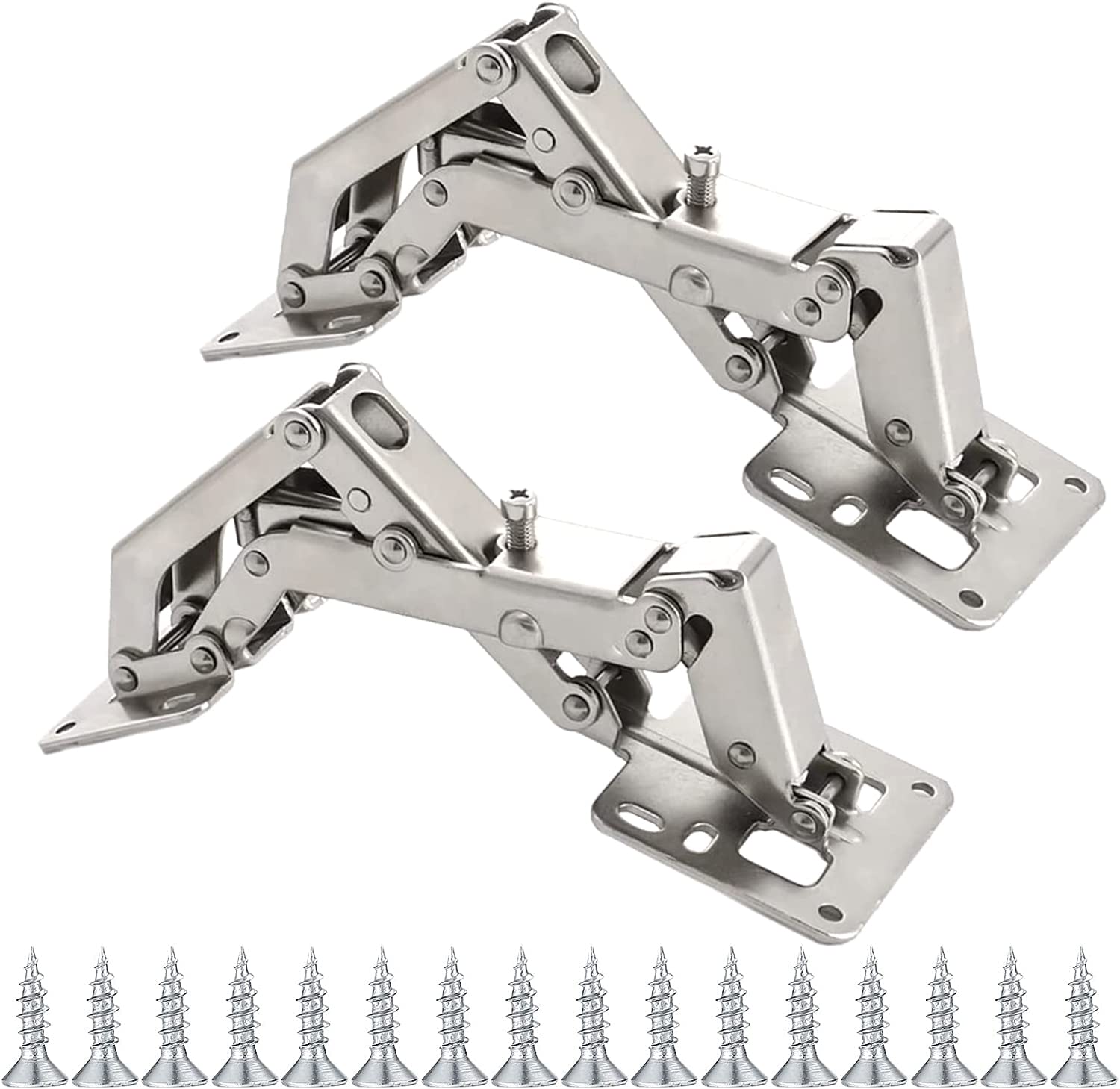 Photo 1 of 170/175° Frameless Cabinet Hinges - Hidden Hydraulic, Soft Close, Adjustable Mount - Stainless/Nickel Steel - Dampers for Wardrobe/Kitchen (1 Pair)