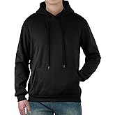 Menoio Mens Hooded Sweatshirt Casual Long Sleeve Fleece Hoodies Drawstring Workout Pullover with Kanga Pocket