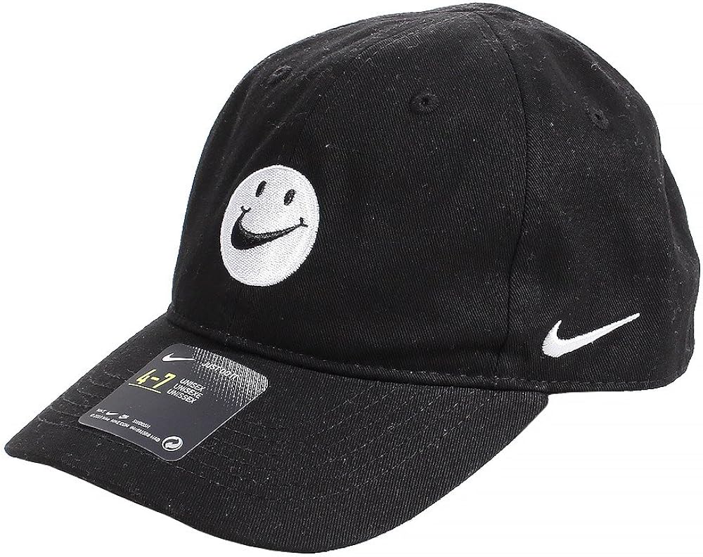 Nike Little Kids Swoosh Patch Strapback Black Cotton Baseball Cap Hat Sz 4/7 Clothing