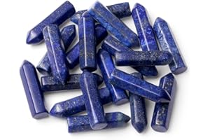 YATOJUZI 10PCS Lapis Lazuli Natural Healing Crystals Stones Sets Polished Tumbled Pocket Gemstones Bulk Hexagonal Points Reiki Energy Balancing Chakra Meditation Therapy Gift