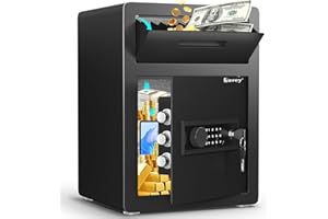Kavey 2.0 Cub Drop Safe for Business, Large Safe Box with Drop Slot, Drop Safe with Backlit Touch Screen Keypad and Dual Alar