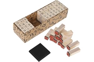 Molain 40 Pcs Wooden Rubber Stamps, Mini Alphabet Letter Number Stamps for DIY Craft Card and Photo Album, Letter Number Stamps, Craft Ink Stamp Stamper Seal for Scrapbooking Envelope
