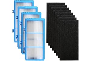 TingF 4 HEPA Filter +8 Carbon Booster Filters for Holmes AER1 Type Total Air Filter Replacement Filter for HAPF3OAT and HAP242-NUC