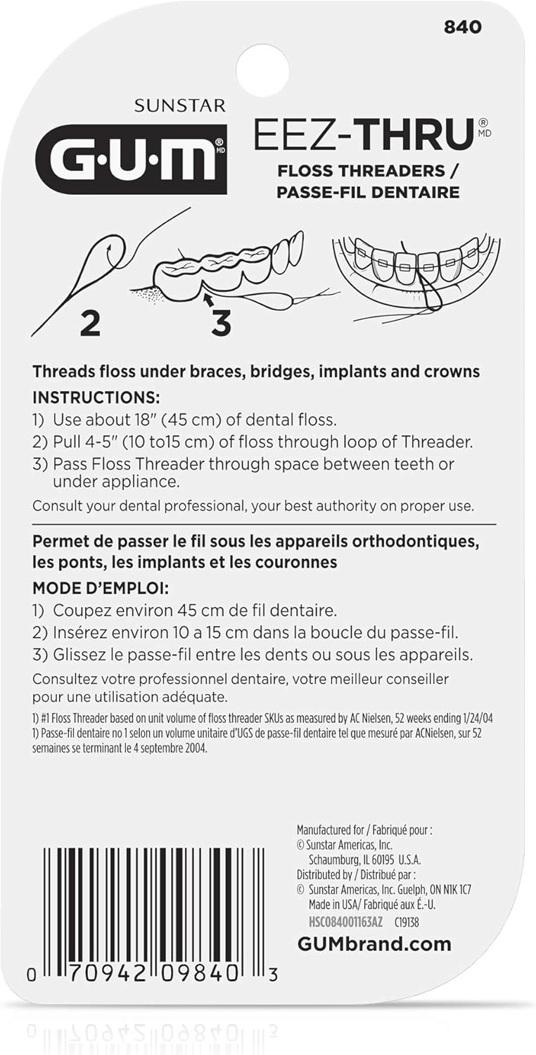 GUM EEZ-Thru Floss Threaders, 25 Count (Pack of 6): Industrial & Scientific