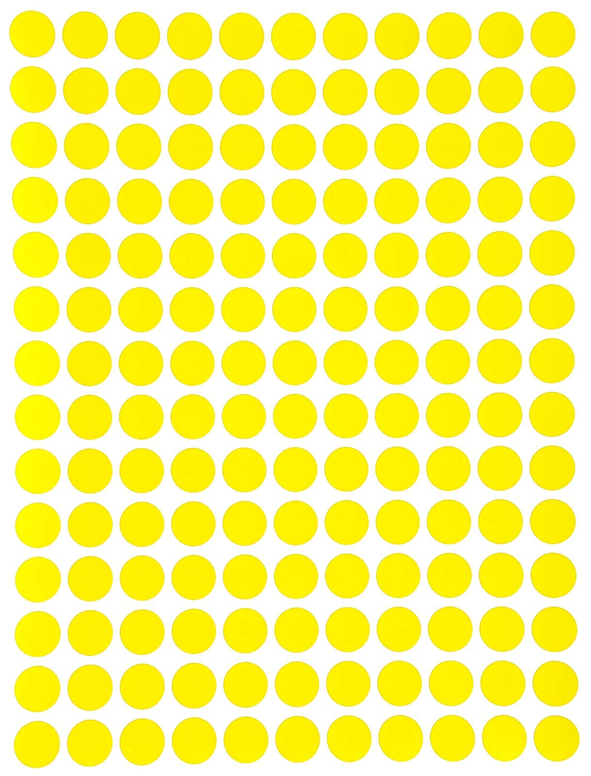 Yellow Sticky Color Coding Labels 1cm - 2100 Pack, Round Small Dot Stickers (10mm) by Royal Green