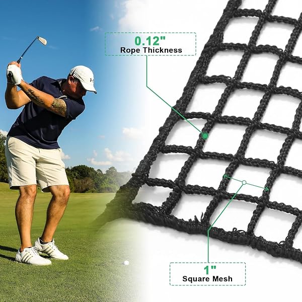 EMEKIAN 10X30FT GOLF PRACTICE NET HEAVY DUTY, 400GSM GOLF BALL BARRIER NETS FOR BACKYARD GARAGE INDOOR OUTDOOR, ADJUSTABLE HITTING BATTING NET FOR BASEBALL HOCKEY SOCCER SPORTS NETTING