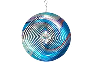 FONMY Mandala Wind Spinner w/Crystal Ball 3D Stainless Steel Hanging Wind Spinner Worth Gift Christmas Decoration Indoor/Outd