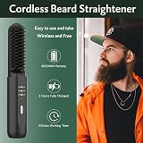 REHOYO Cordless Beard Straightener Brush Rechargeable 3 Temp Portable Men view 2