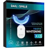 Dailysmile Teeth Whitening Kit with LED - Formulated for Sensitive Teeth, Hands-Free, Waterproof LED Light and 4 Gel Pens, Instant Results