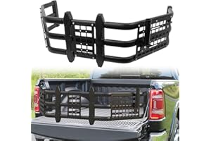 EZREXPM Upgraded Truck Bed Extender Fit for 2019-2026 Ram 1500 Quad Cab & Crew Cab Aluminum Tailgate Extender, with Molle Panel and Flagpole Bracket