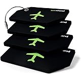 Untethered Luggage Tag Set | 4 Pack Flexible & Bright Silicone Baggage Tags for Travel & Suitcases. Includes Name Cards with 
