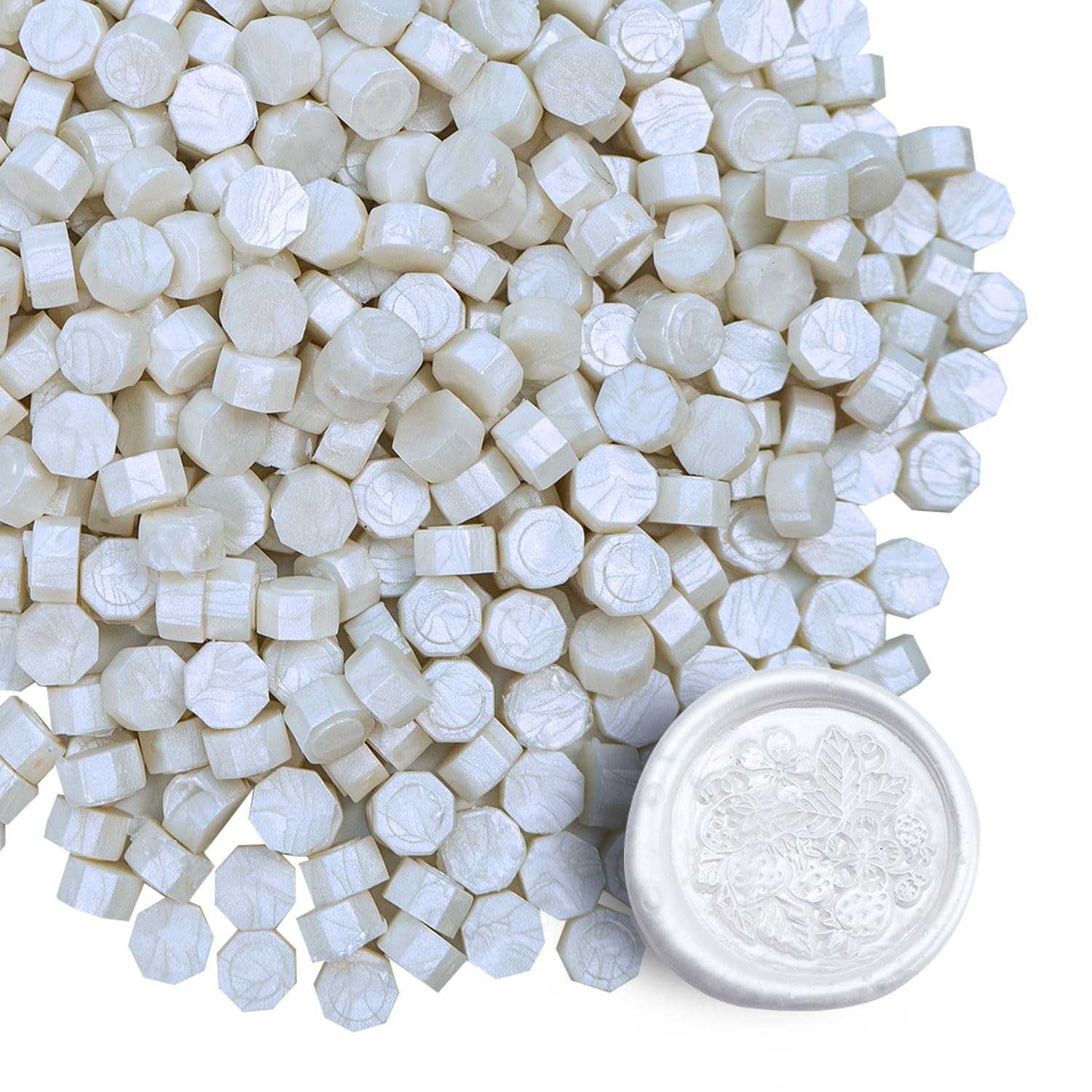 Tomgenrine Premium Wax Seal Beads - 520 Pearl White Sealing Pellets for Letters, Greeting Cards, Wine Bottles & Crafts | Professional Quality for Wedding Invitations, Party Decor & DIY Projects