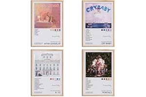 HVSAIO Melanie Martinez Signed Limited Posters Music Album Cover Posters Canvas Wall Art HD Prints Room Aesthetic Pictures Set of 4 for Music Classroom Girls Bedroom Wall Decor Art 8x12 inch Unframed