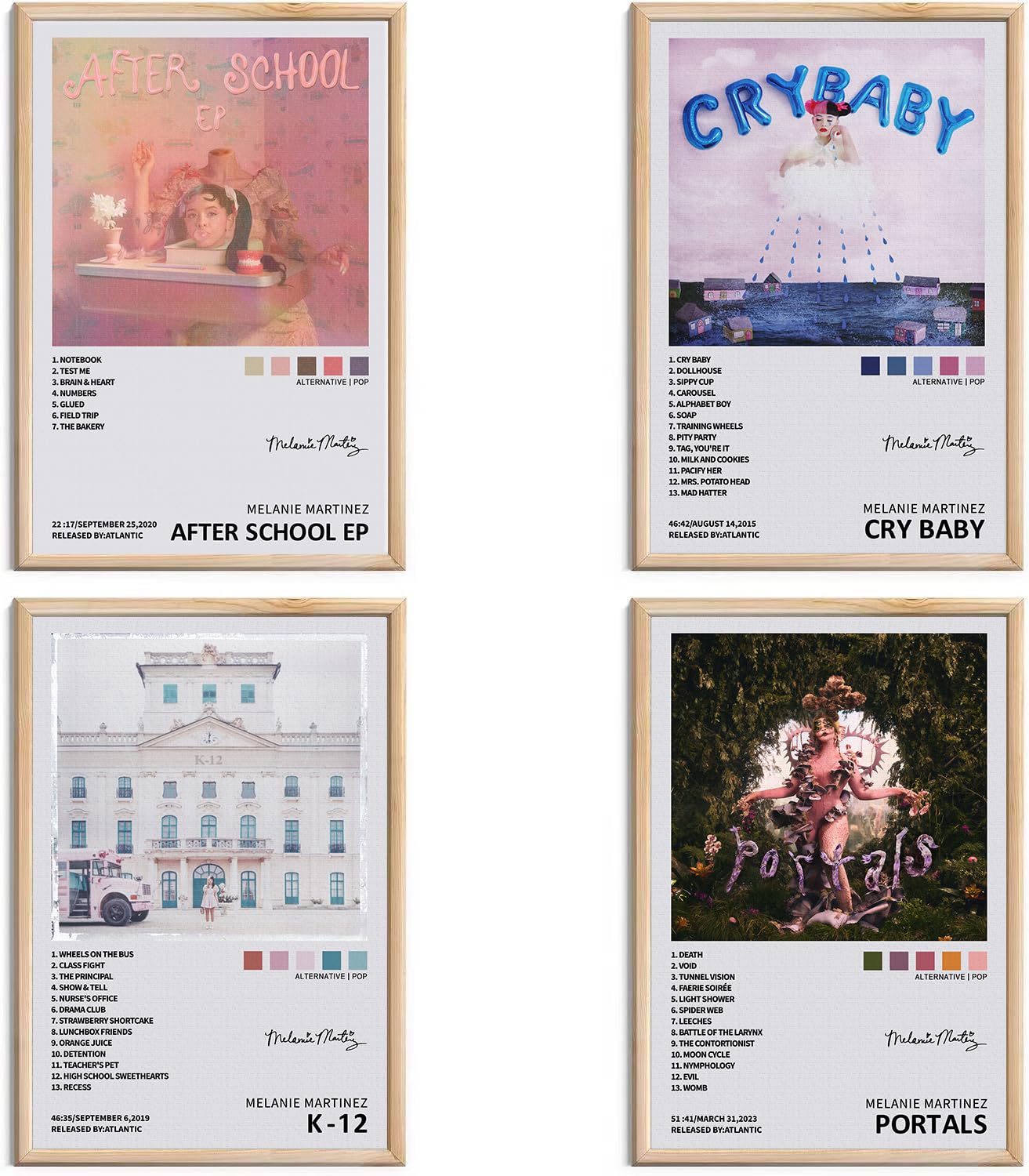 omle Melanie Martinez Signed Limited Posters Music Album Cover Posters Canvas Wall Art HD Prints Room Aesthetic Pictures Set of 4 for Music Classroom Girls Bedroom Wall Decor Art 8x12 inch Unframed