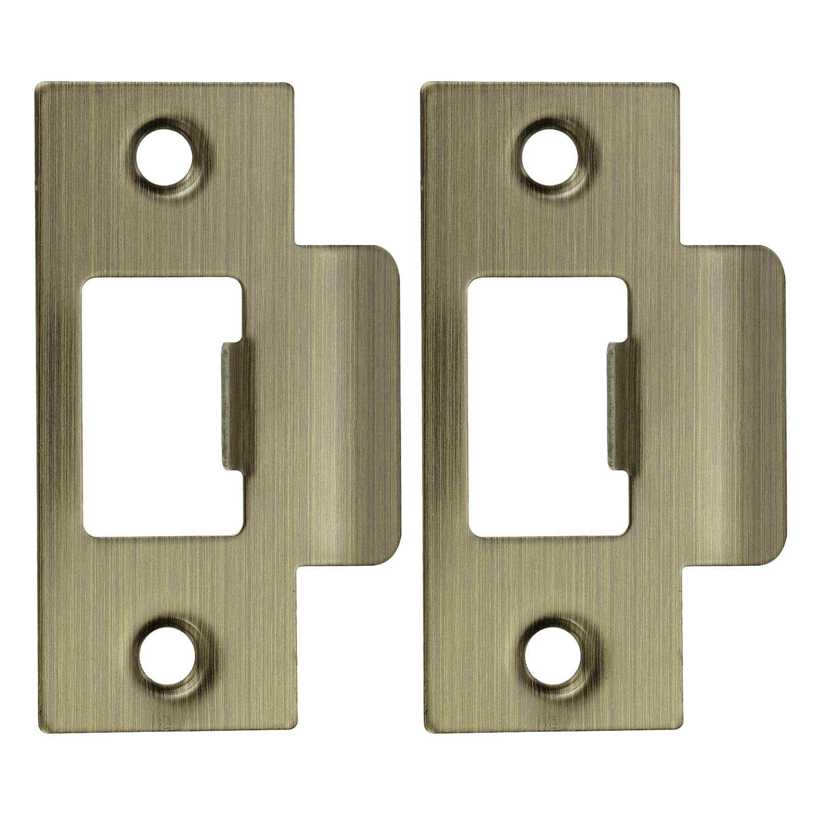 PATIKIL 2-3/4" Door Lock Strike Plate,2 Pcs Stainless T Strike Deadbolt Strike Plate,Door Backplate for Interior Exterior Door Use(Large Hole), Bronze