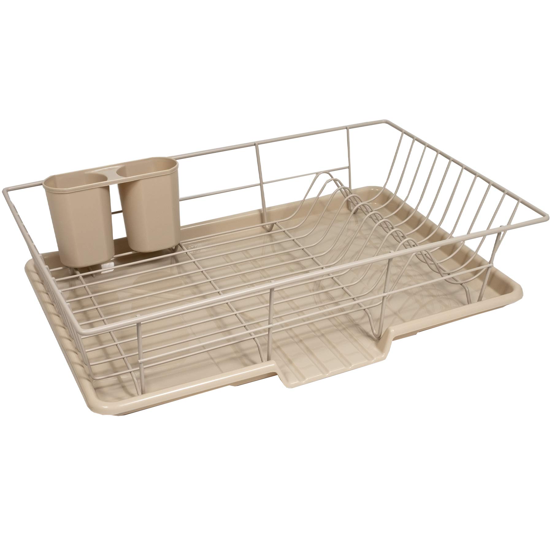 Photo 1 of Sweet Home Collection 3 Piece Dish Drainer Rack Set with Drying Board and Utensil Holder, 12" x 19" x 5", Beige (Pack of 12)