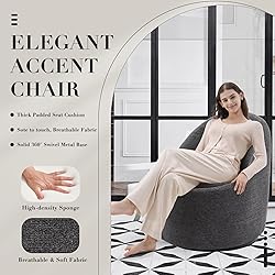 COLAMY Swivel Accent Chair Set of 2, 360° Swivel