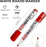 ABEIER Whiteboard Markers 36 Pack Assorted Colors Dry Erase Low Odor Bullet Tip view 7
