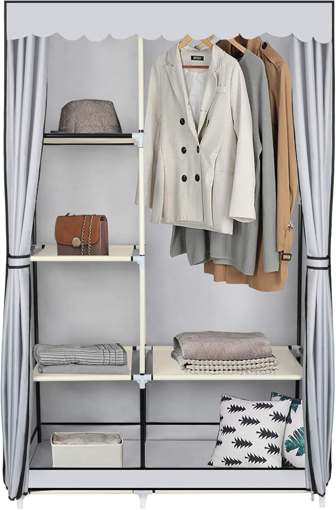 YOOKEA Simple Wardrobe Clothes Storage Organiser with Oxford Cloth