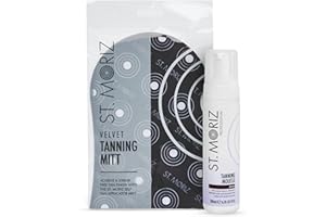 St. Moriz Professional Dark Self Tanner Mousse with Tanning Mitt Bundle - 200ml - Sunless Instant Self Tanning Foam for a Natural Looking Fake Tan - Moisturizing Tanning Foam - Aloe Vera & Vitamin E