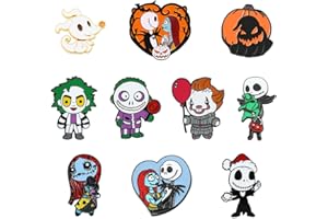 OLINLIFE 10 Pieces Cartoon Metal Brooch Women Cute Pins Backpacks Brooches for Holiday Birthday Gifts