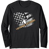 Vietnam Veteran US Flag T Shirt Gift | Vietnam War Vet Long Sleeve T-Shirt
