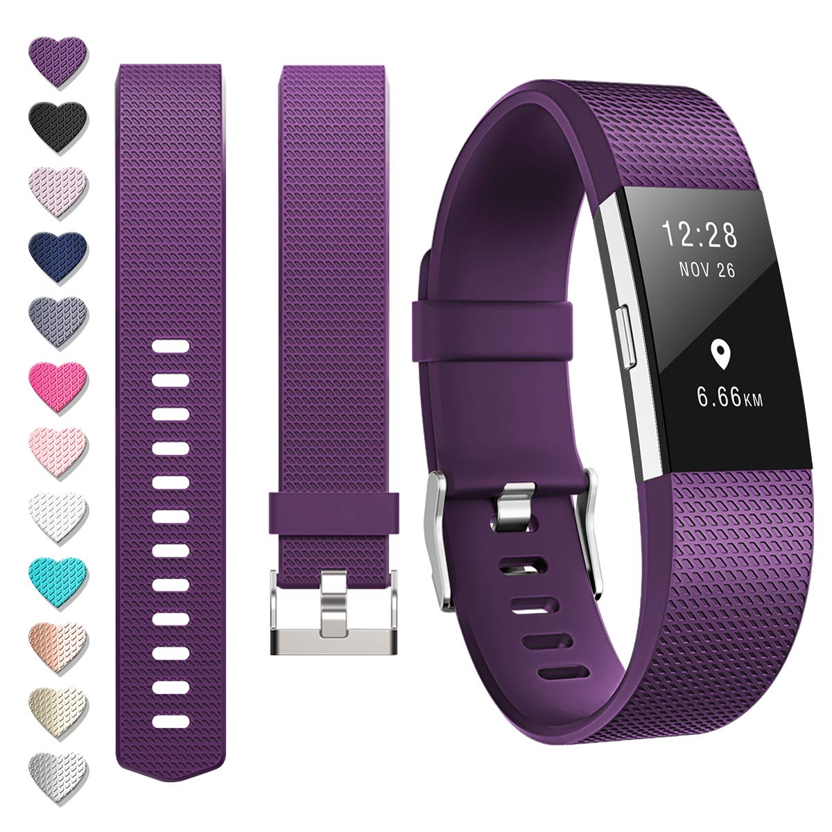 DigiHero For fitbit Charge 2 straps,Replacement strape for Fitbit charge 2 strap (1 Pack), Adjustable Sport Wristbands for Women/Men,Small/Large — image 1