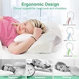 Elviros Cervical Memory Foam Pillow with Removable Cover, 2 Heights Blue view 3