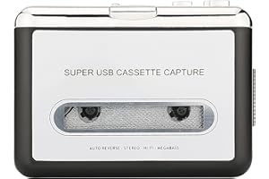 Reshow Portable Cassette to MP3 Converter - USB Tape Player for PC & Mac, Complete Transfer Kit w/Software & Cables, Convert Tapes to Digital Audio (Silver)