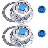 iBroPrat 2pc 343 4009 Aluminum Hub Caps for Trailer Axle with Extra 2 Plugs | Replace 3434009 6 Hole Hub Caps with Side Pipe Plugs, Gaskets Replaces Stemco 343-4009