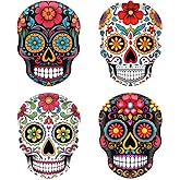 Day of the Dead Party Supplies Sugar Skull Holiday Paper Plates Disposable Dia De Los Muertos Plates Mexican Fiesta Dessert Plates Party Serving Trays Tableware(48 Pcs)