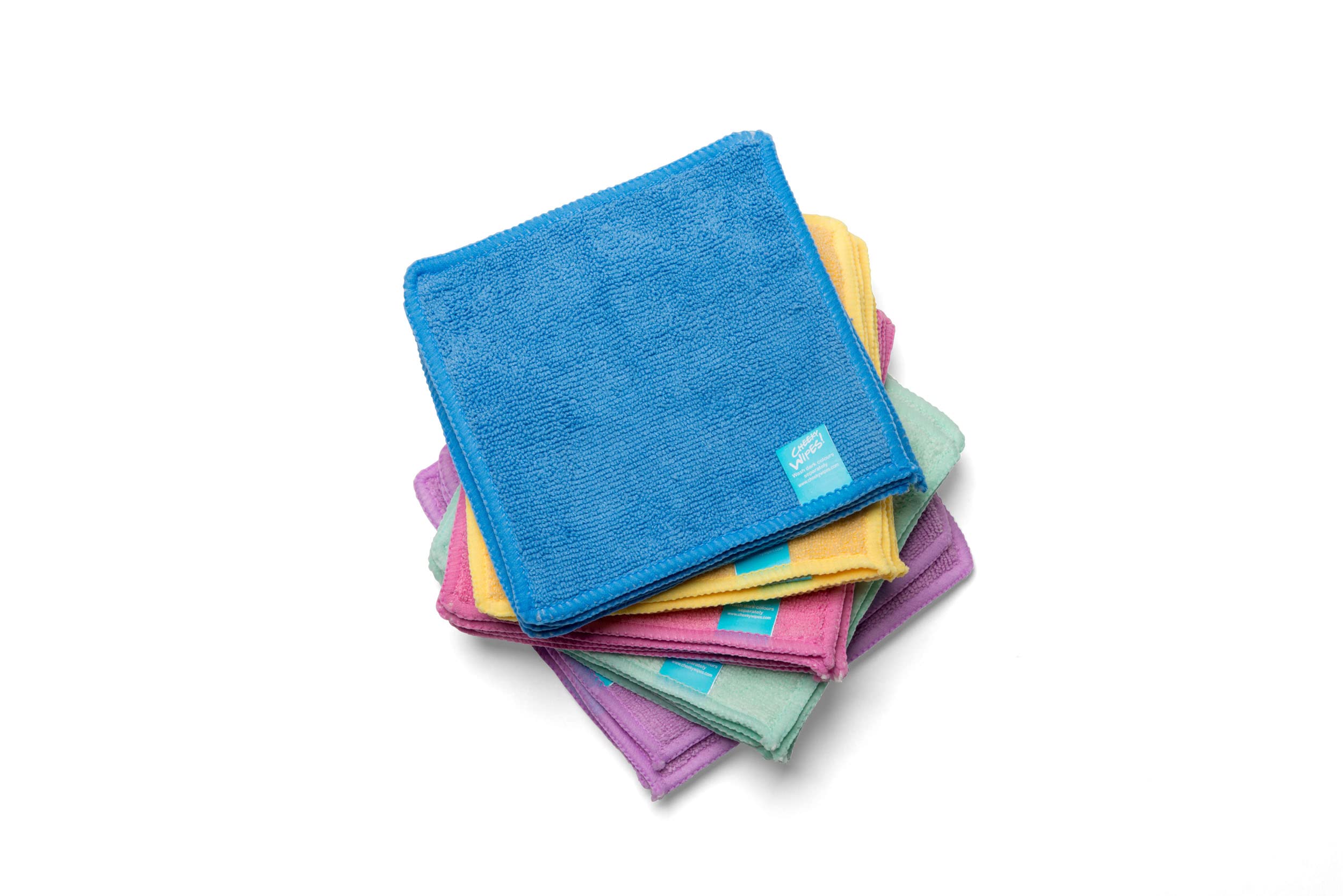 Cheeky Wipes - 25 Microfibre Washable Baby Wipes, 15x15cm Multi-Colour Rainbow Pack Washcloths, Extra Soft & Reusable, Perfect For Baby's Hands & Face