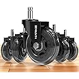 NATRKE Office Chair Wheel Replacement, 11×22 Office Chair Casters, 3" Rubber Caster Wheels for Swivel Chair for All Floors Ha