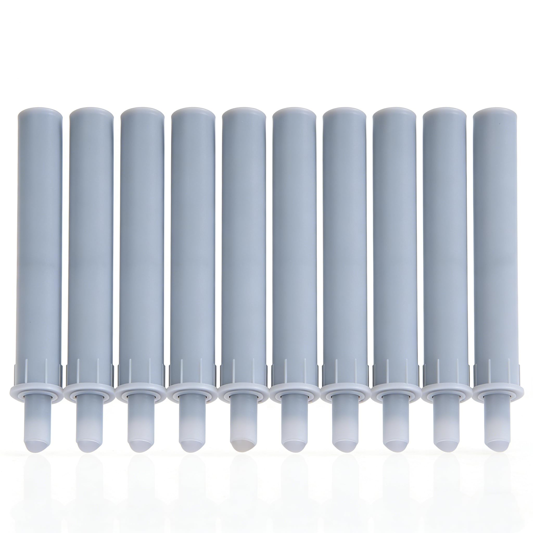 Mtsooning 10pcs Soft Close Dampers, Push to Open Door Catches for Kitchen Cabinet Doors Drawers, Grey Hydraulic Quiet Closing Buffers, 62mm Furniture Hardware