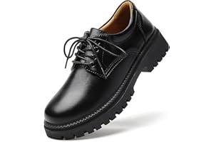 IUY Women Oxford Shoe Black Oxford Shoes for Women Platform Womens Oxfords Shoes Women's Leather Comfortable Dressy Slip On Lace Up Casual Work Business Dress Office Oxfords Shoe