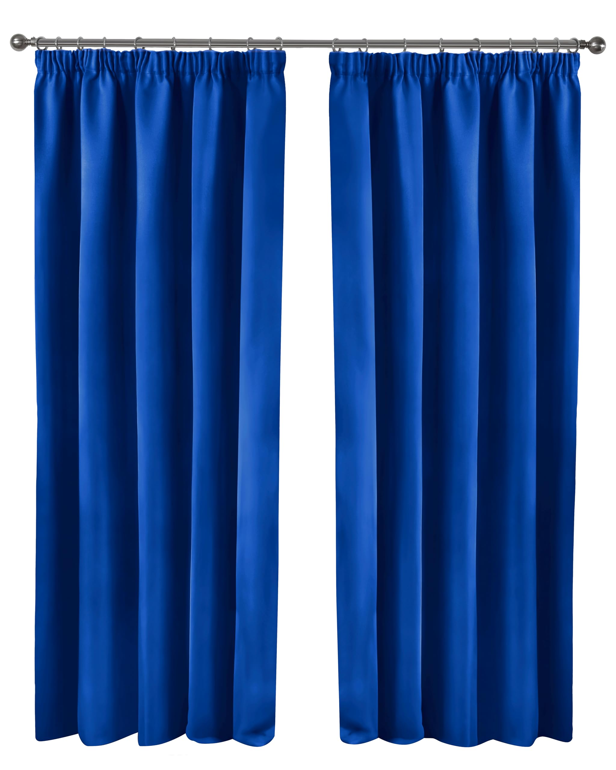 Tony's Textiles Thermal Supersoft Blackout Curtains Blue 66" x 54" (168cm x 137cm) — image 1