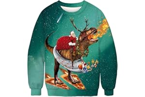 UreeUine Ugly Christmas Sweater Crewneck Pullover Holiday Party Sweatshirt