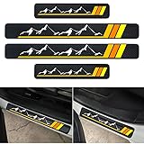 4PCS Carbon Fiber Style Door Sill Protector