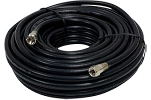 Digiwave RG6 Coaxial Cable, 60% Braid with F Connector, 50 Feet, Black RG621050BF
