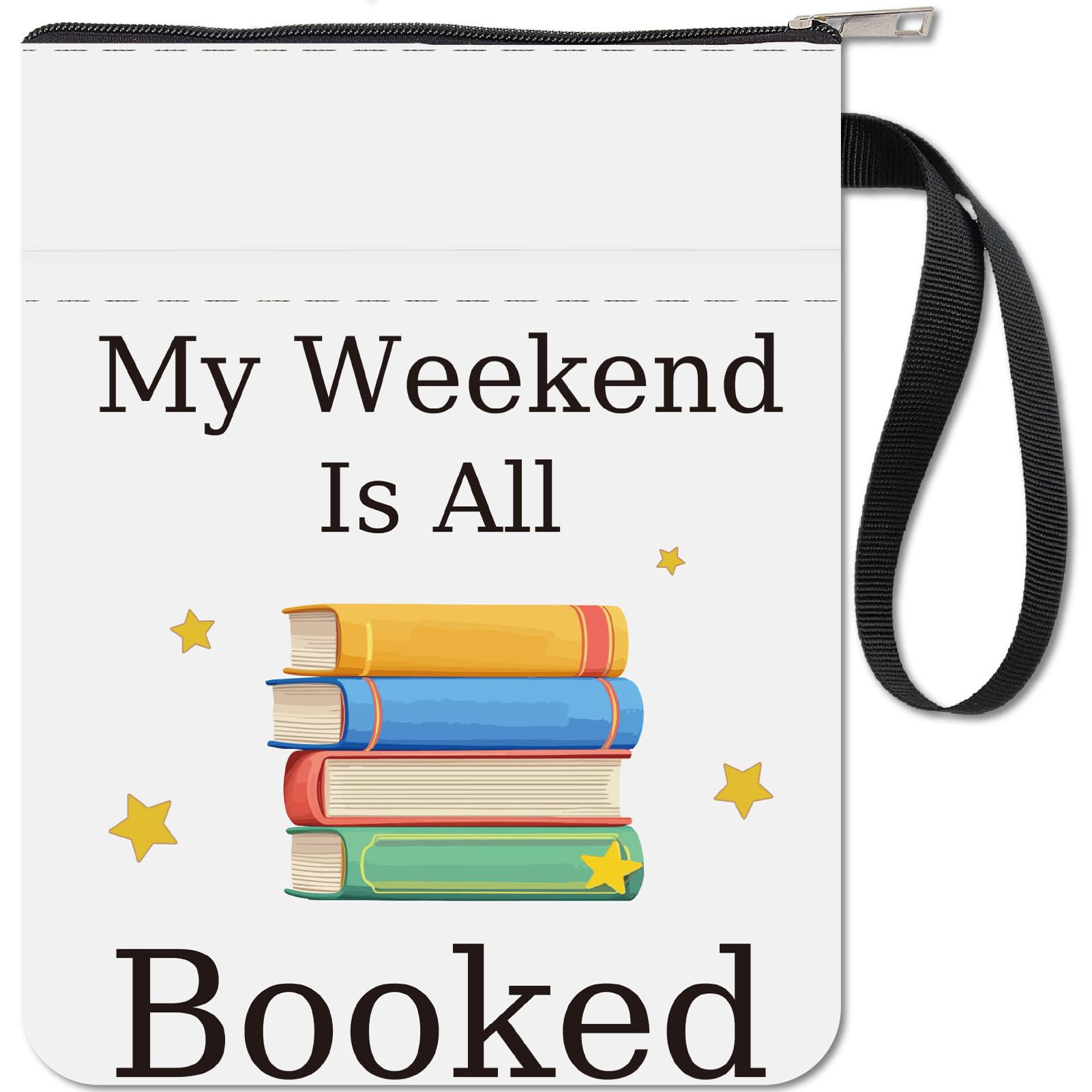 CRASPIRE Book Pattern Book Sleeve Words Protector Covers for Paperbacks Washable Fabric Cloth Cover with Zipper and Extra Sleeve Pocket for Lovers Classmate Friend Gifts — image 1