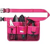 UNCO- Adjustable Gardening Belt, Pink, 7 Pockets, Wear, Cut and Water Resistant, Garden Tool Belt Pouch, Waist Apron with Pockets