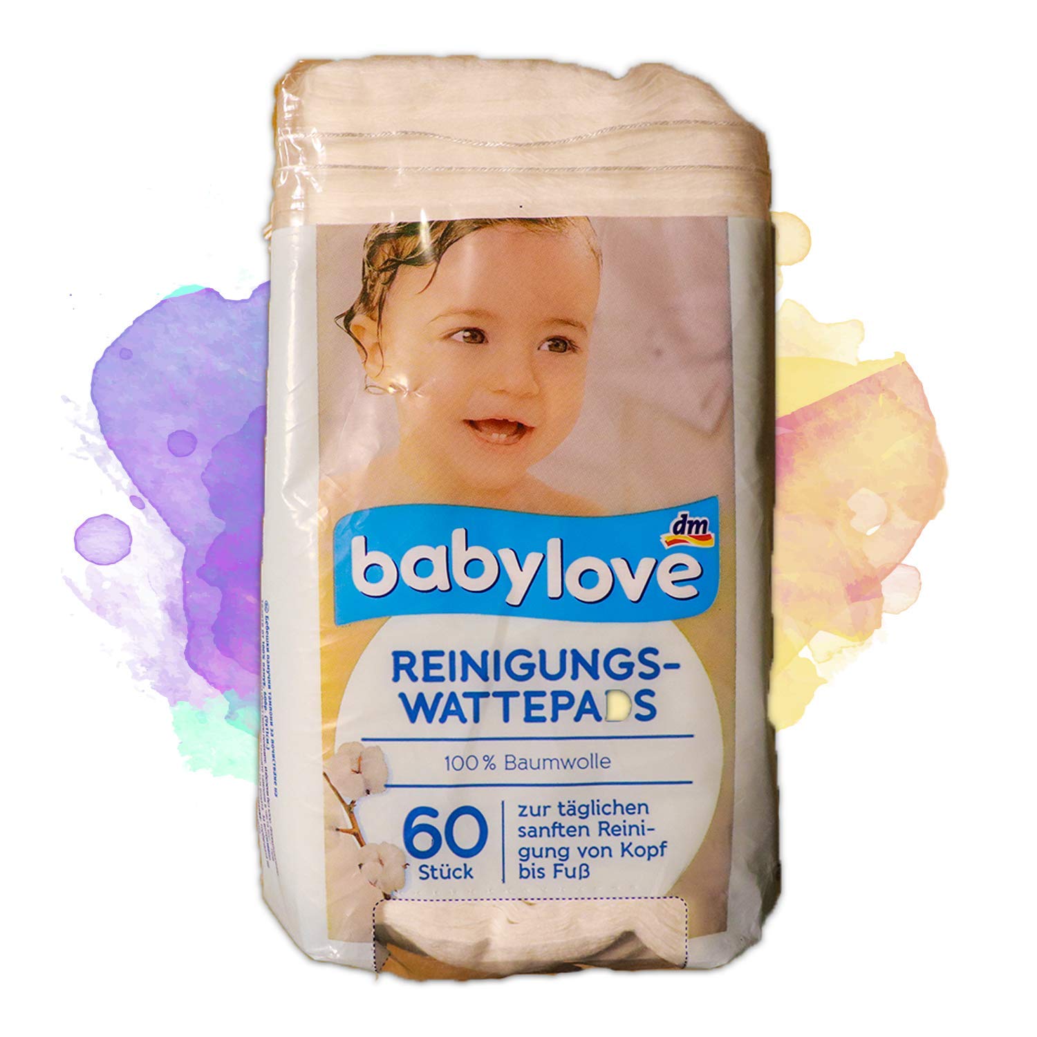 Babylove Cleaning Cotton Pads, 4 Pack (4 x 60 Pieces)