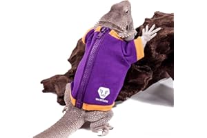 WATFOON Small Pet Jacket for Bearded Dragon and other Small Animals (L, Purple/Yellow)