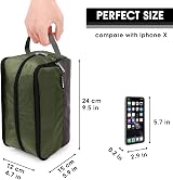 WANDF Toiletry Bag Water-Resistant Nylon Travel Dopp Kit Army Green view 5