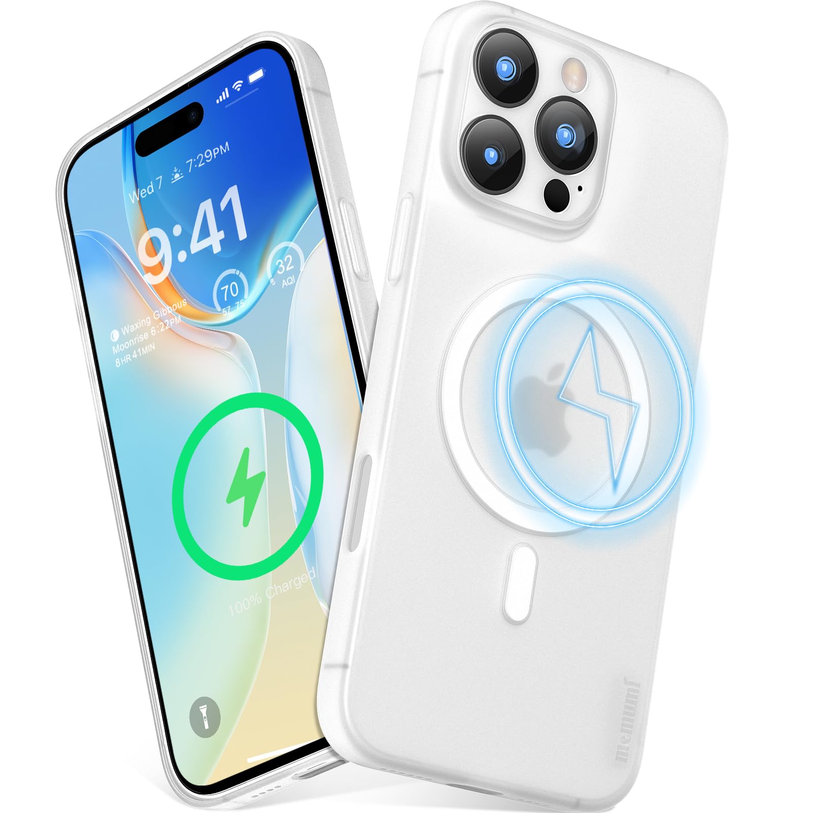 memumi Magnetic Case for iPhone 16 Pro Max, 0.3mm Ultra Slim Case for iPhone 16 Pro Max, Matte Finish Case with Full Camera Protection, Anti-Scratch and Fingerprint Resistant Cover